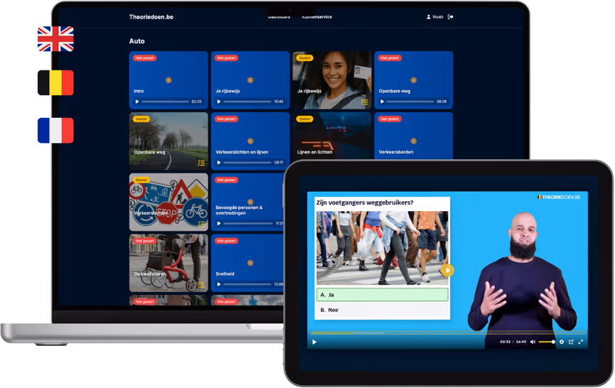 Explanation videos for theory exam - Theoriedoen.be